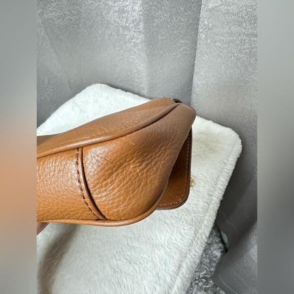 Michael Kors Fulton Pebble Leather Shoulder Flap Bag Brown One Size - Picture 15 of 15